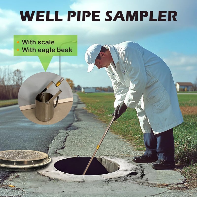 PLDOULY Telescopic Stainless Steel Water Sampler – 500ml Pendulum Beaker Sampler – Water Sampler with Swivel & Fixed! - Image 4